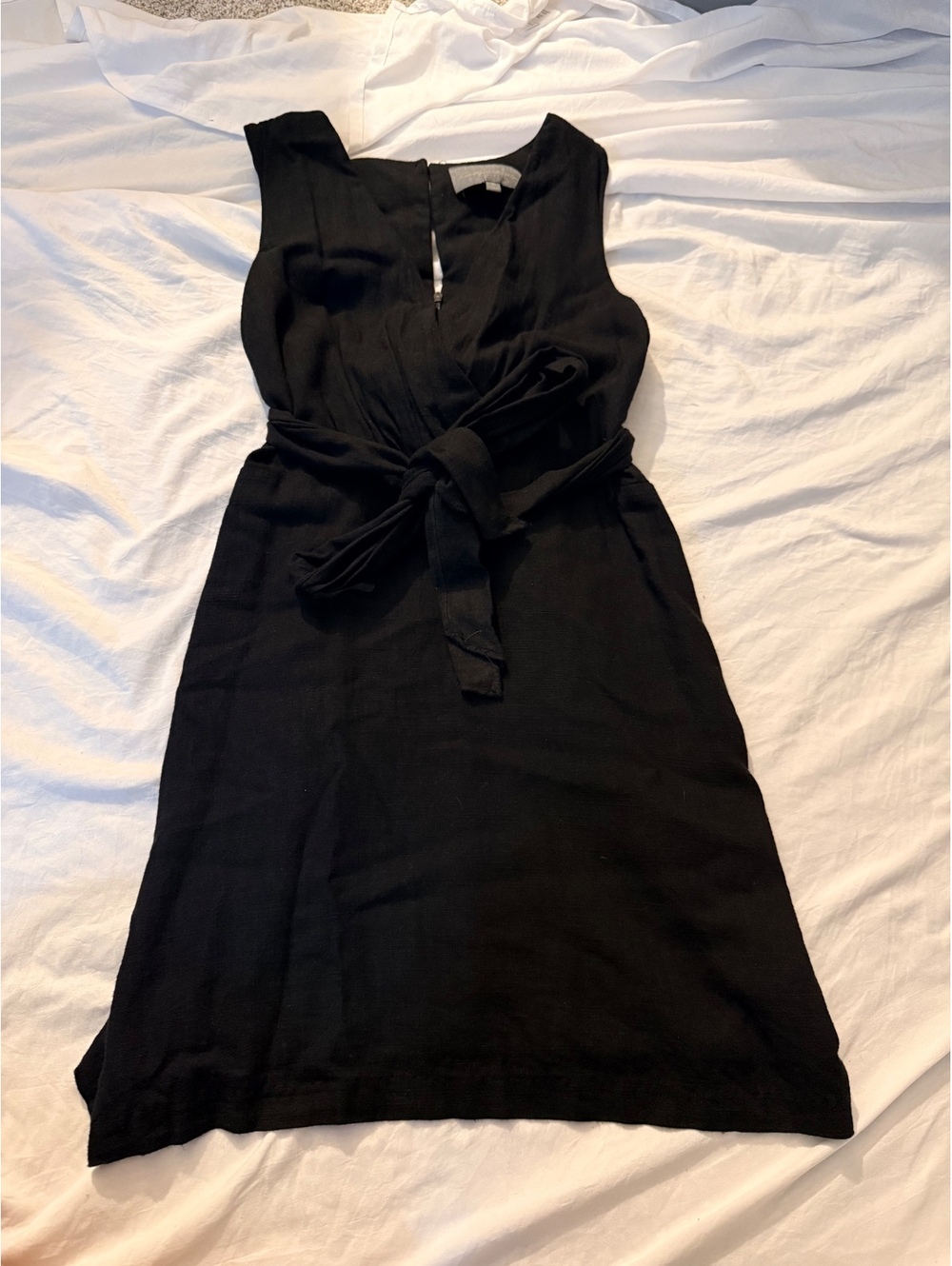 Sunday in Brooklyn Black Sleeveless Dress with Waist Tie XS
